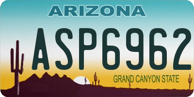 AZ license plate ASP6962