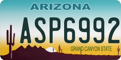AZ license plate ASP6992