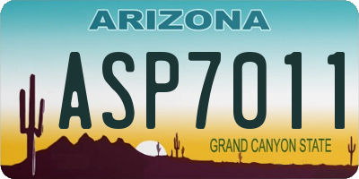 AZ license plate ASP7011