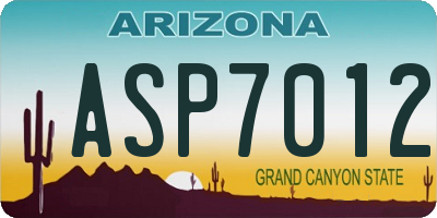 AZ license plate ASP7012