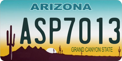 AZ license plate ASP7013