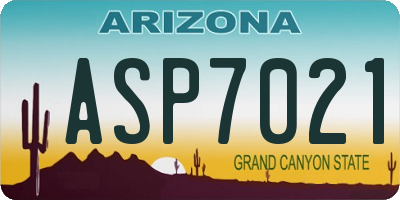 AZ license plate ASP7021