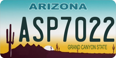 AZ license plate ASP7022