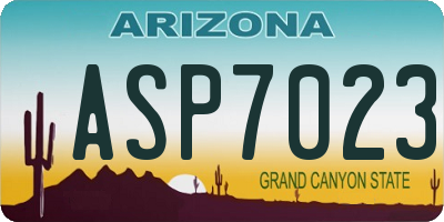 AZ license plate ASP7023