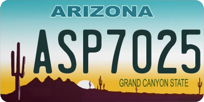 AZ license plate ASP7025
