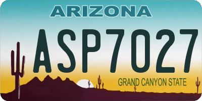 AZ license plate ASP7027