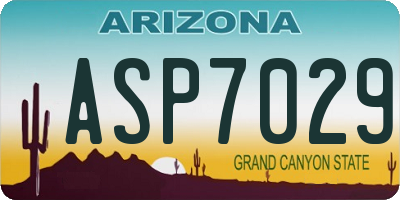 AZ license plate ASP7029