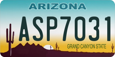 AZ license plate ASP7031