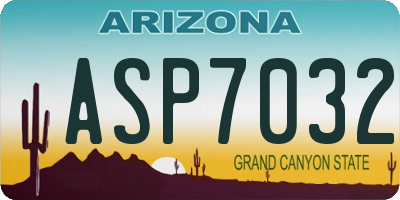 AZ license plate ASP7032