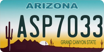 AZ license plate ASP7033