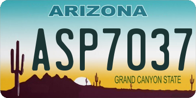 AZ license plate ASP7037