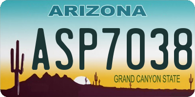 AZ license plate ASP7038