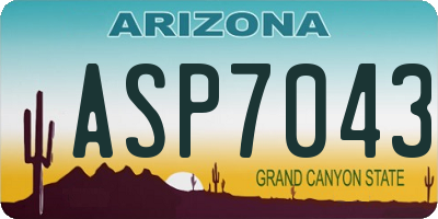 AZ license plate ASP7043