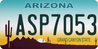 AZ license plate ASP7053