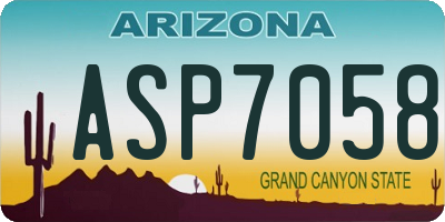 AZ license plate ASP7058