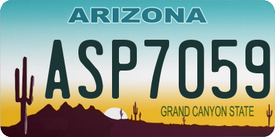 AZ license plate ASP7059