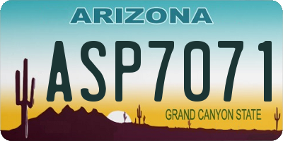 AZ license plate ASP7071