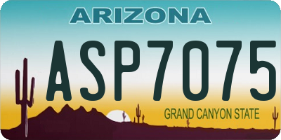AZ license plate ASP7075