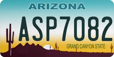 AZ license plate ASP7082