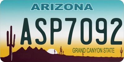AZ license plate ASP7092