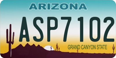 AZ license plate ASP7102