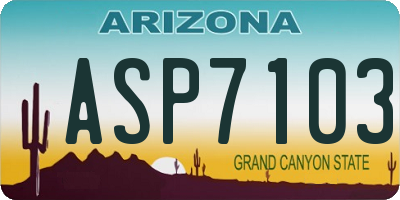 AZ license plate ASP7103