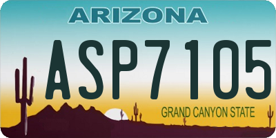 AZ license plate ASP7105