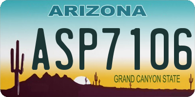 AZ license plate ASP7106