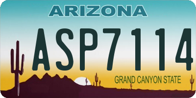 AZ license plate ASP7114