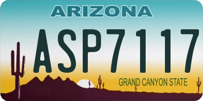 AZ license plate ASP7117