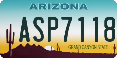 AZ license plate ASP7118