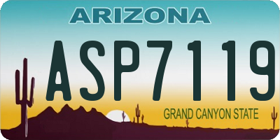 AZ license plate ASP7119