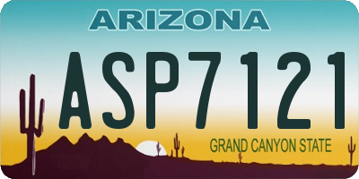 AZ license plate ASP7121