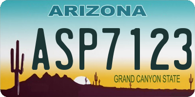 AZ license plate ASP7123
