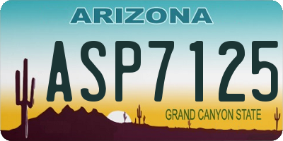AZ license plate ASP7125