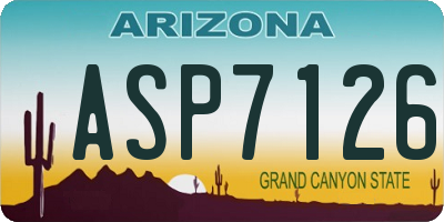 AZ license plate ASP7126