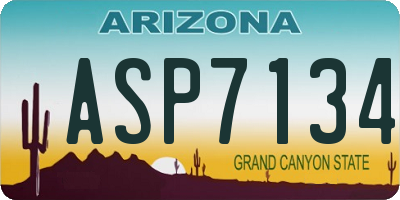 AZ license plate ASP7134
