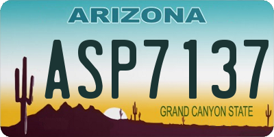 AZ license plate ASP7137