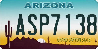 AZ license plate ASP7138