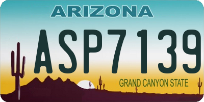 AZ license plate ASP7139
