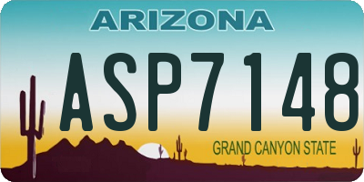 AZ license plate ASP7148