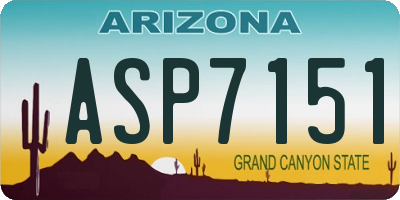 AZ license plate ASP7151