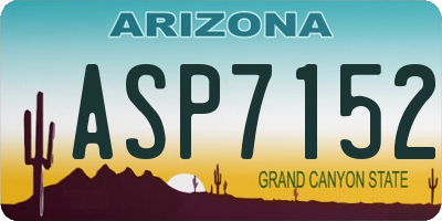AZ license plate ASP7152