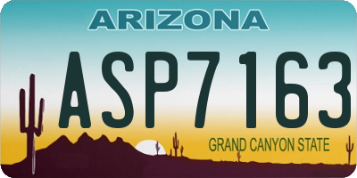 AZ license plate ASP7163
