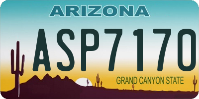 AZ license plate ASP7170