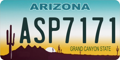 AZ license plate ASP7171