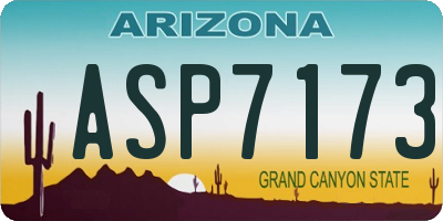 AZ license plate ASP7173
