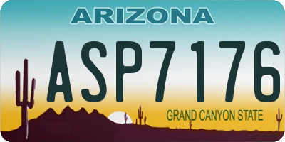 AZ license plate ASP7176