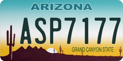 AZ license plate ASP7177