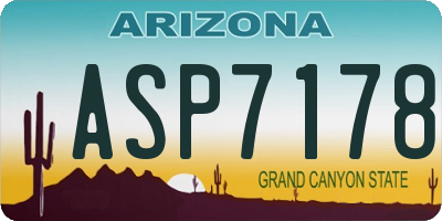 AZ license plate ASP7178